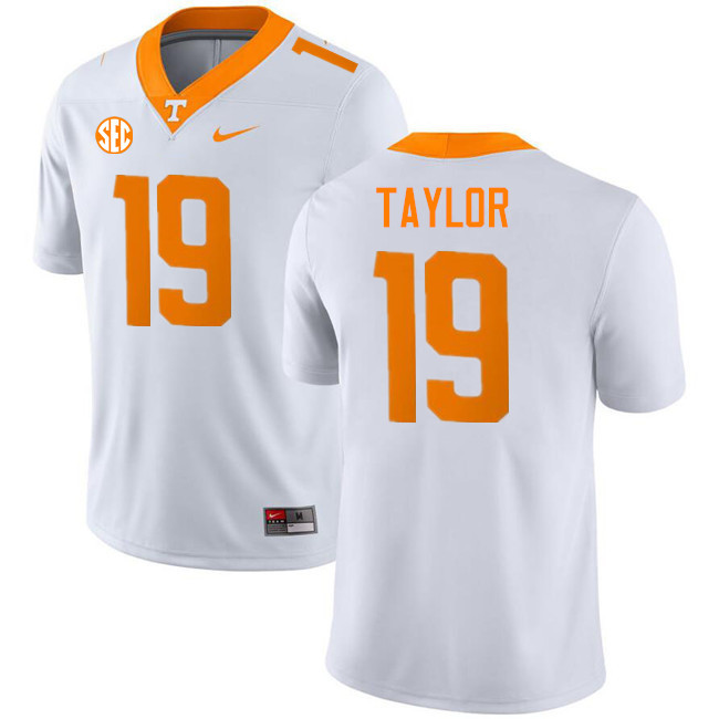 Darrell Taylor Tennessee Jersey,Tennessee Volunteers #19 Darrell Taylor College Jersey-White